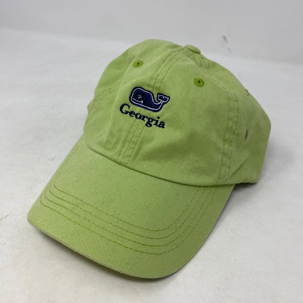 Vineyard Vines Adult‎ Unisex Georgia Whale Logo Baseball Hat Strapback Green